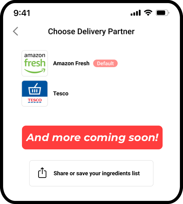 Delivery partner options